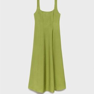 Mango Lime Green Midi Dress